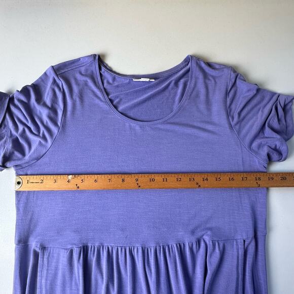 J Jill Dress Womens Med Purple Stretch Pockets Short Sleeve Beach Vacation Boho - Picture 11 of 14